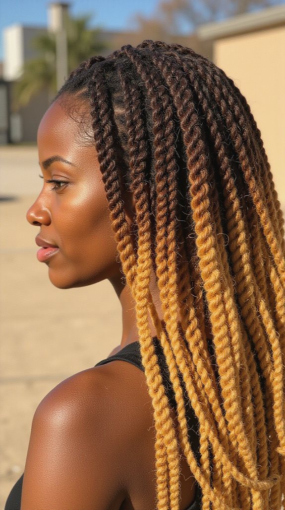 ombre faux locs style
