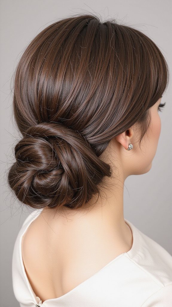 polished low chignon ponytail