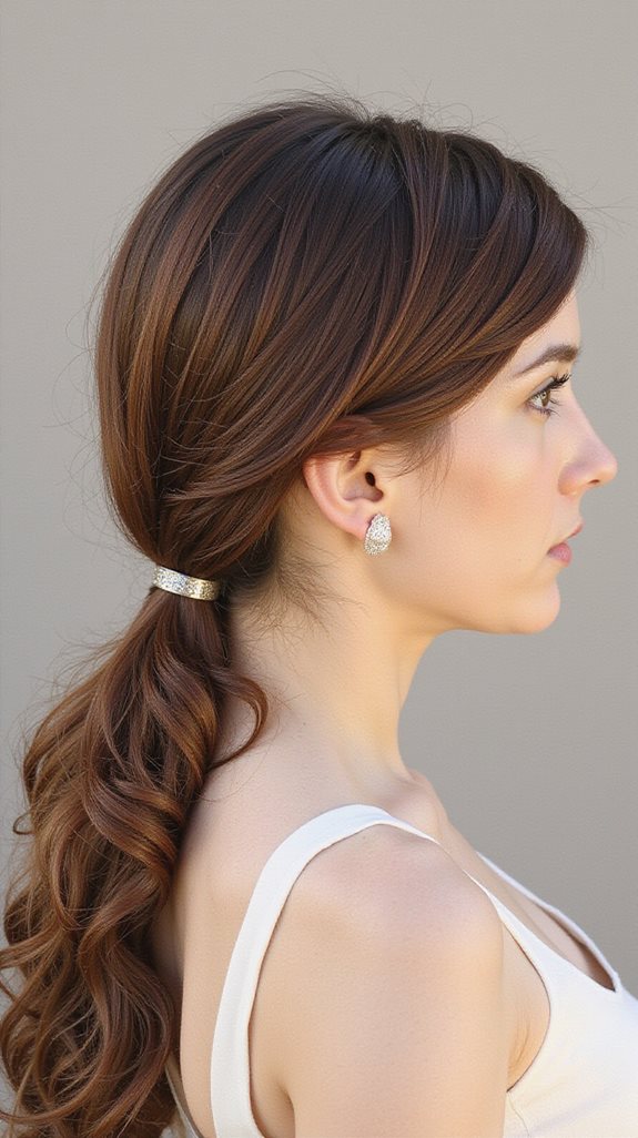 soft waves low ponytail