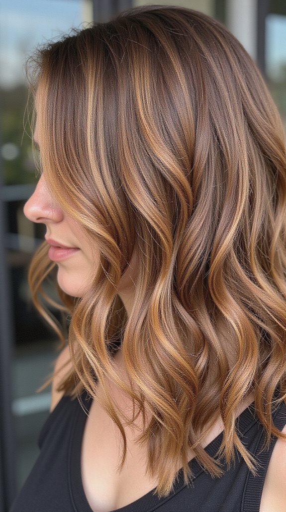 sophisticated caramel brown highlights
