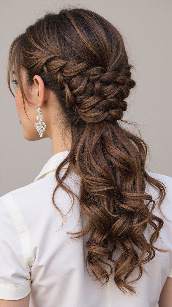 twisted half up ponytail hairstyle