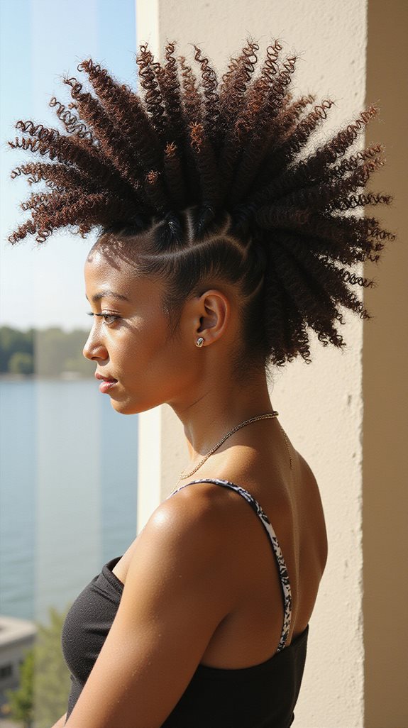 bold curly faux hawk