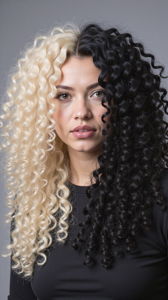 dramatic two tone curly style
