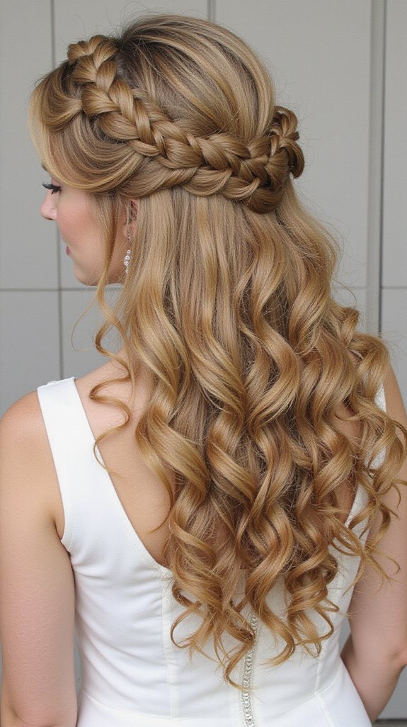 elegant braided cascading curls