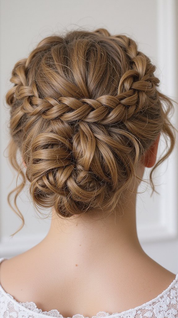 elegant curly braided updo