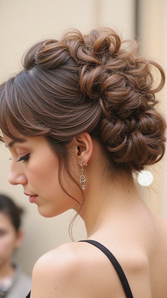 elegant curly low chignon