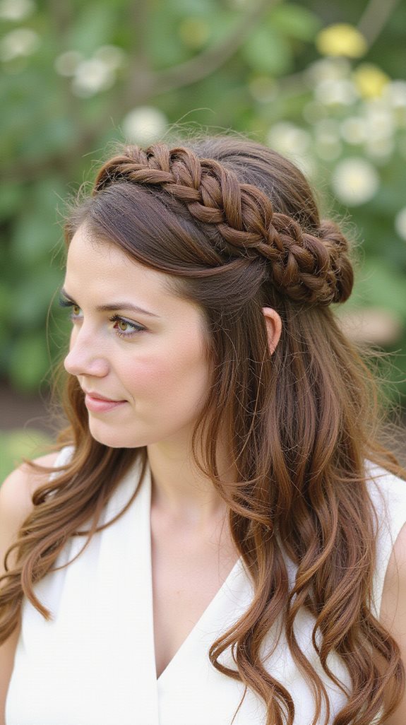 elegant fishtail braid crown
