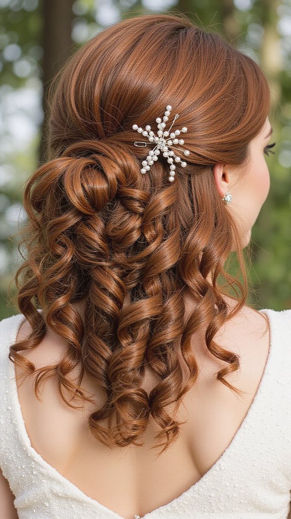 elegant pinned back curls