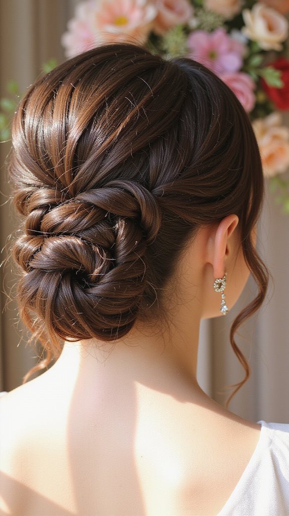 elegant twisted low bun