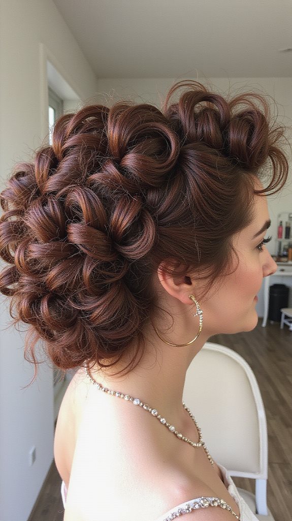 glamorous textured curly pin ups
