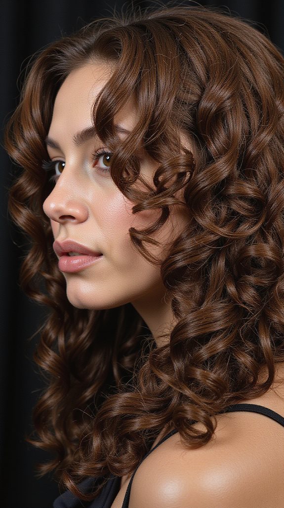 glossy wet look curls technique