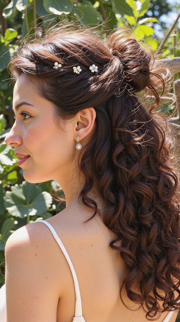half up curly hairstyles techniques