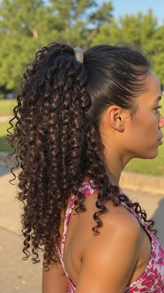 humidity resistant curly ponytails