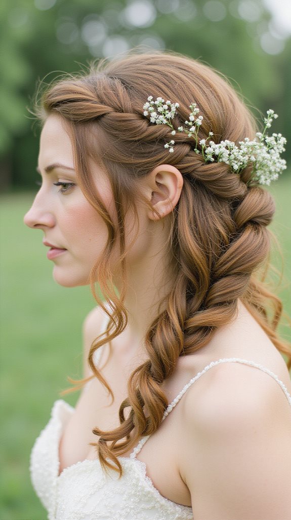 romantic side braid elegance