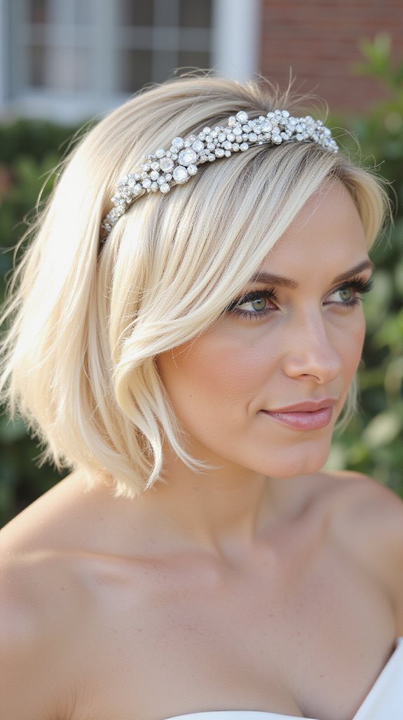 sleek bob jeweled headband