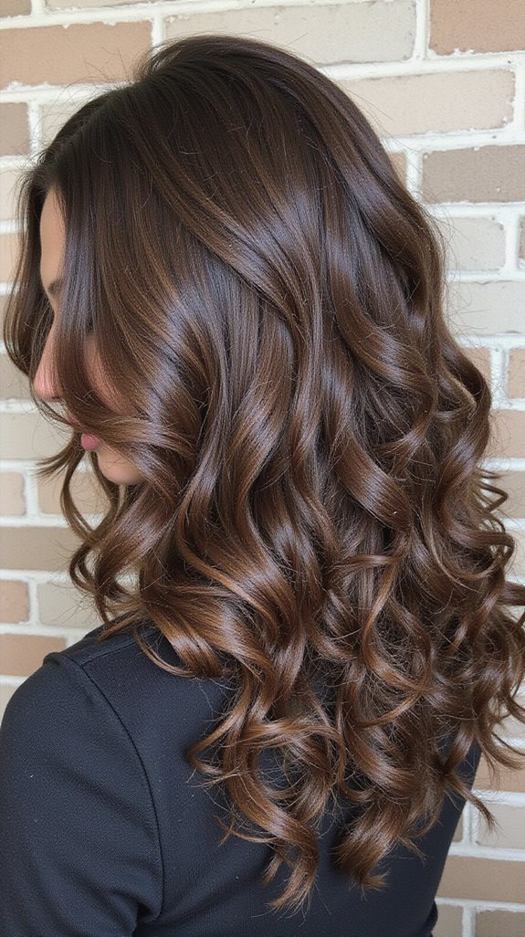 sleek elongated curly hairstyle