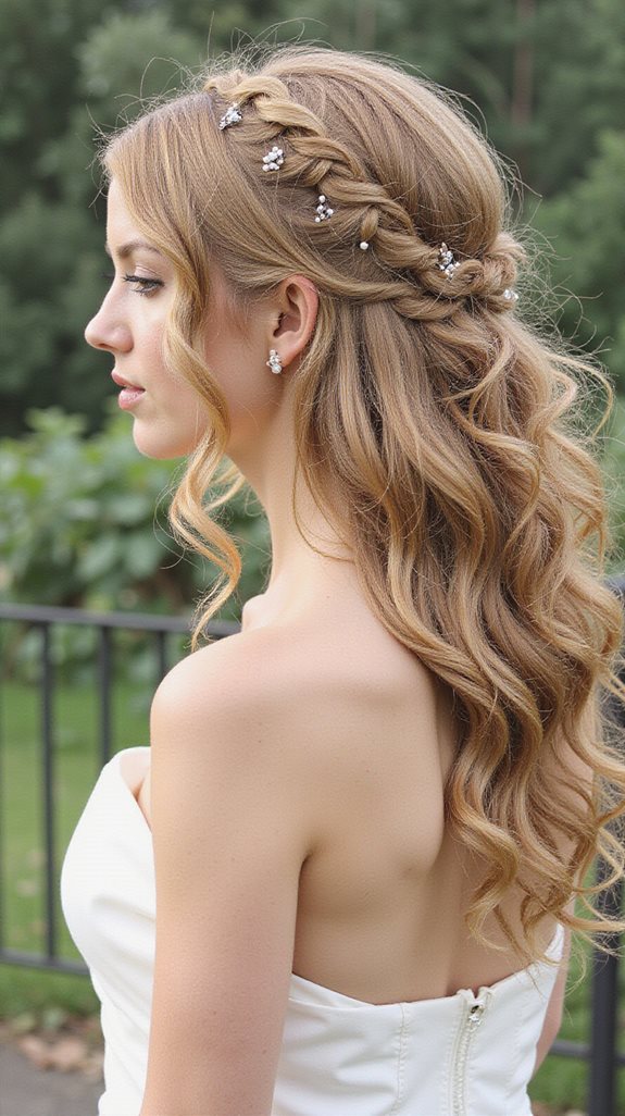 textured half up crown hairstyle