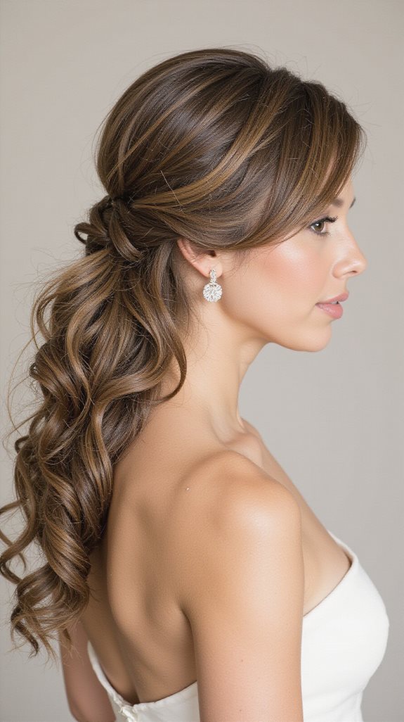 textured side parted ponytail