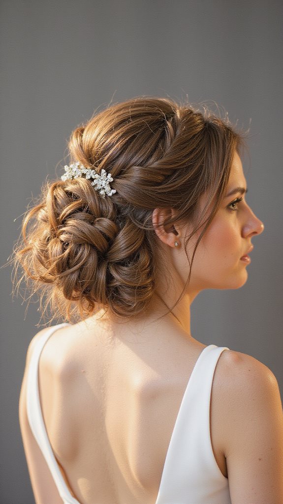 twisted updo with layers