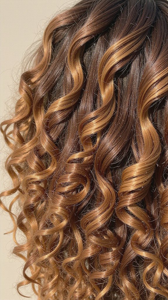blonde highlights enhance curls