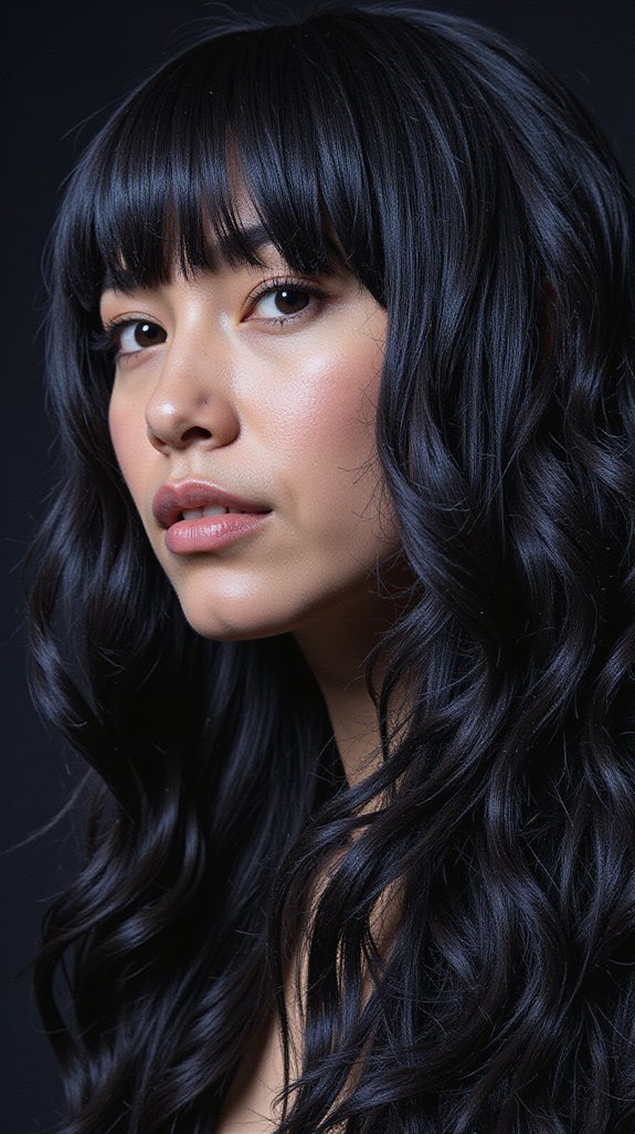 bold vibrant jet black hair