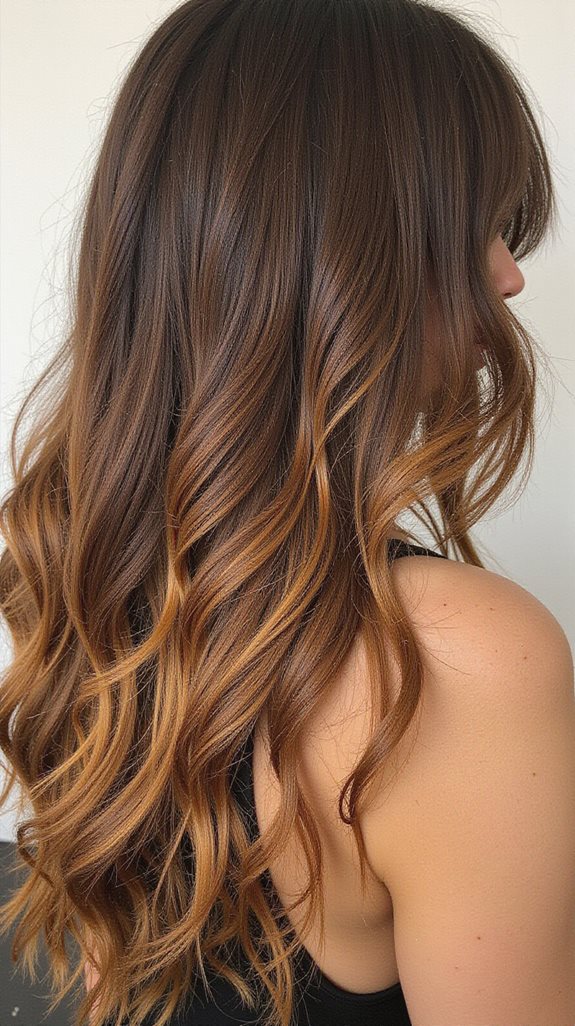 brown to caramel ombre