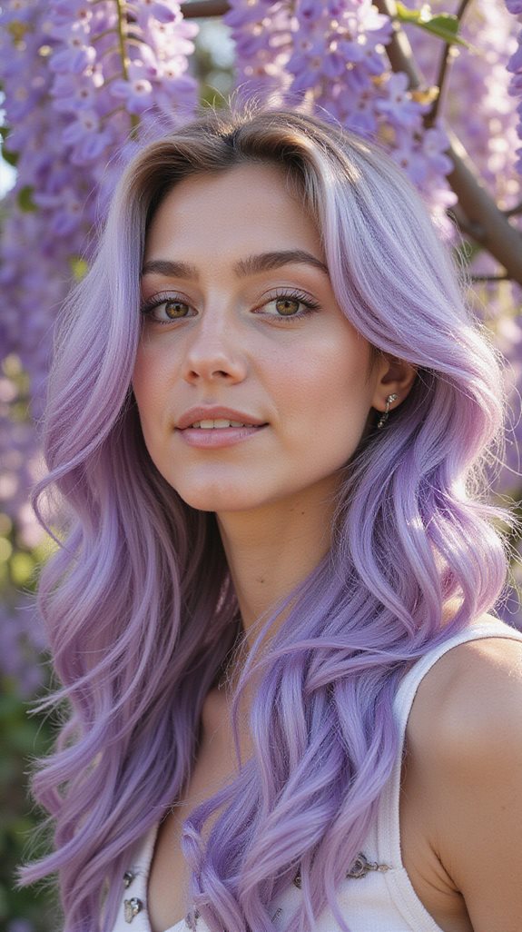 dreamy pastel lavender hair