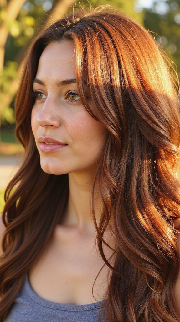 glossy chestnut summer look