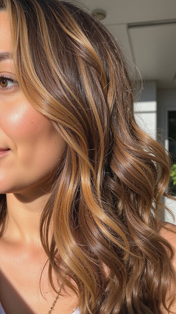 golden blonde highlights balayage