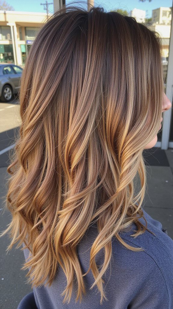 honey highlights for brunettes