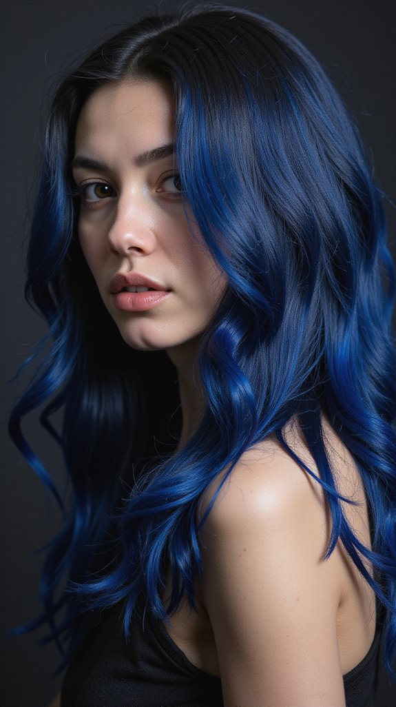 midnight blue hair transformation