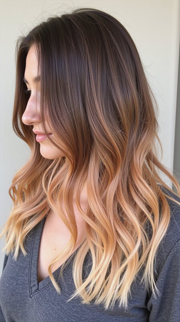 mocha to peach ombre