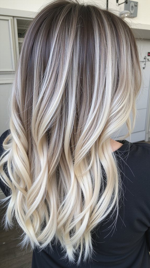 platinum highlights on dark hair