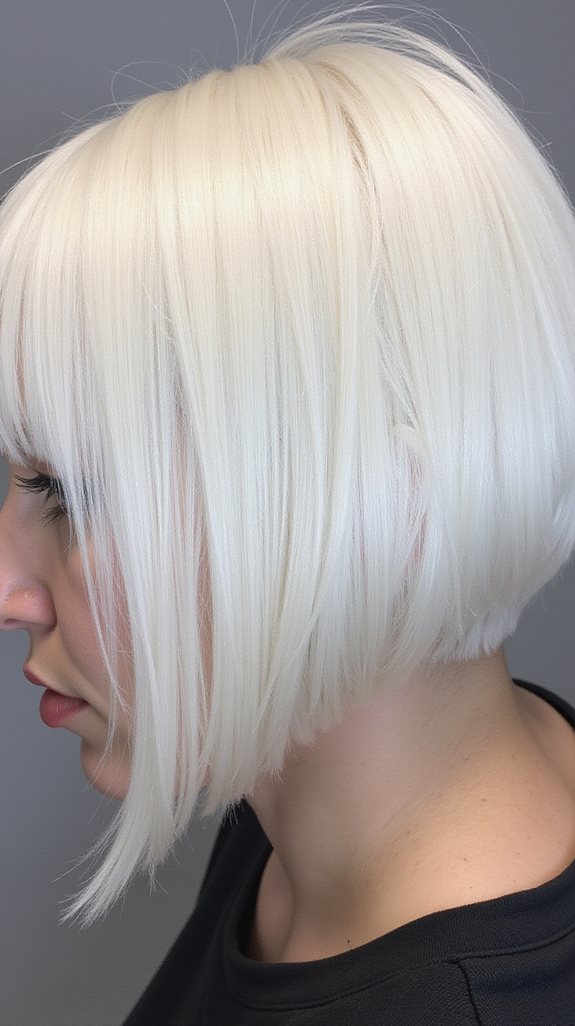 polished blunt platinum bob