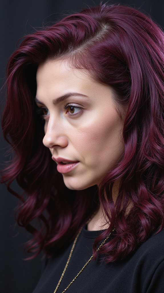 rich burgundy hair highlights
