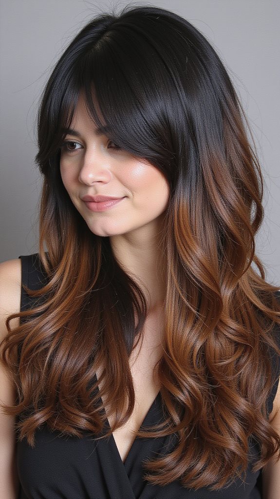 seamless black to brown ombre
