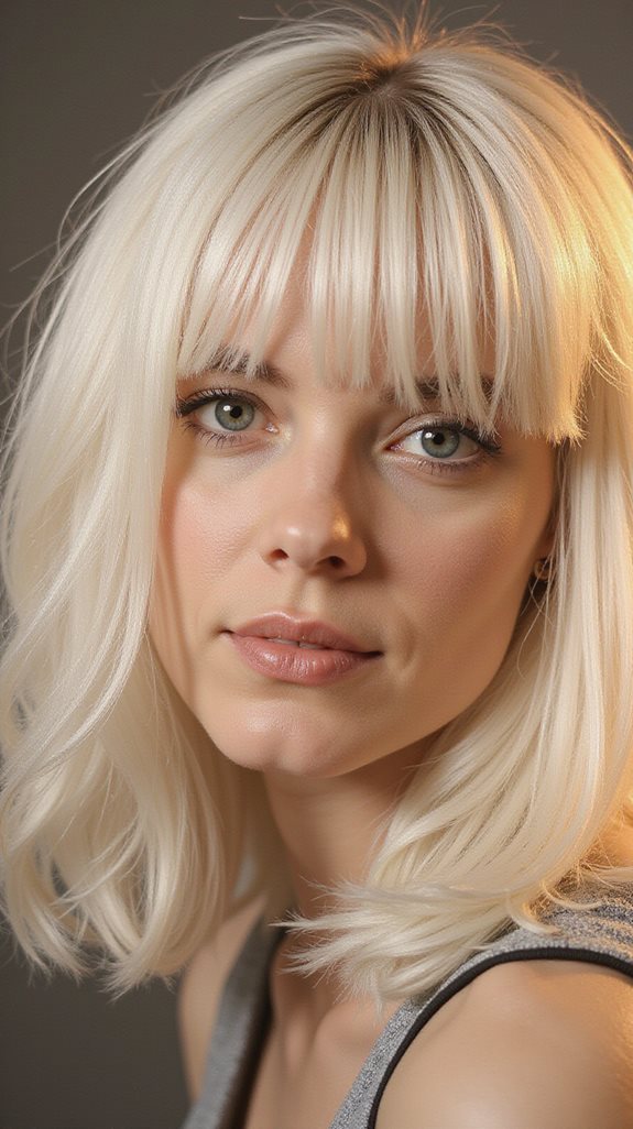 wispy platinum blonde styling