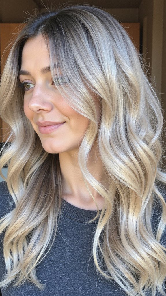 ash blonde dark roots