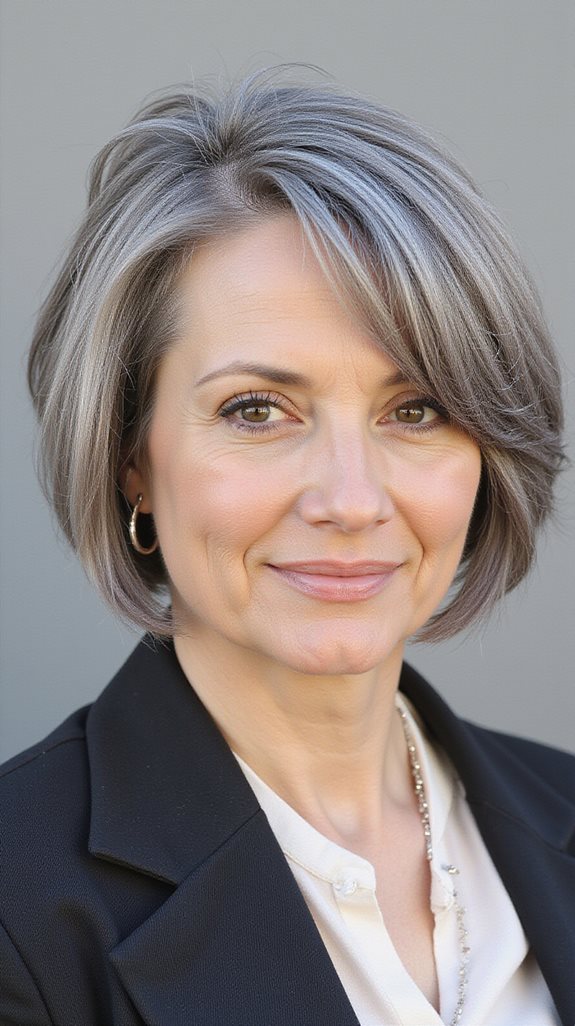 asymmetric blunt bob haircut