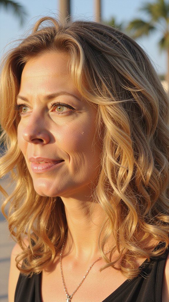 beachy waves medium length hairstyle