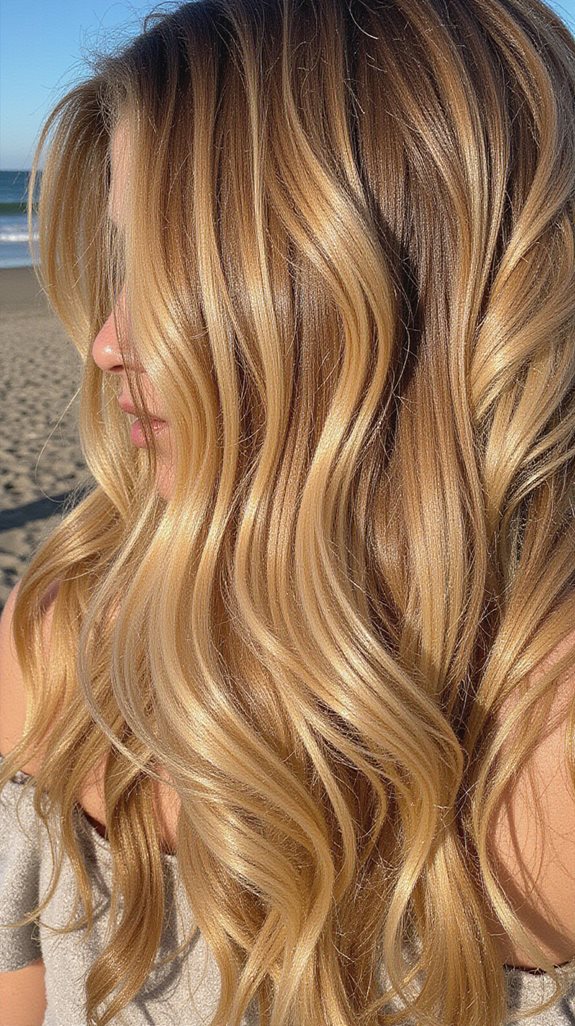 beachy waves with balayage