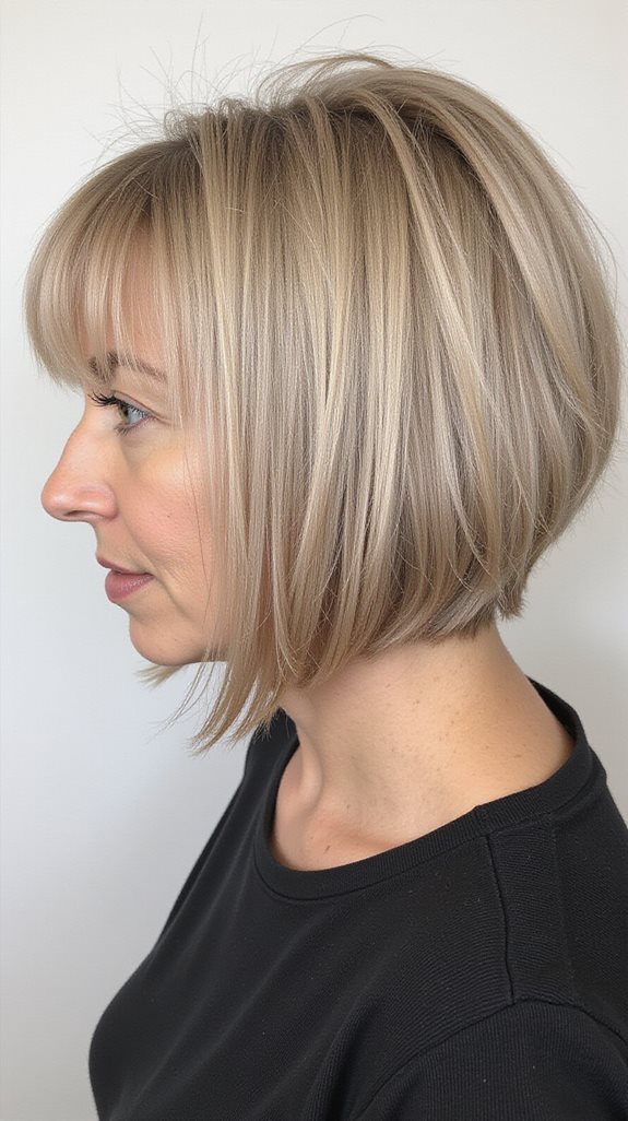 blunt bob enhances hair volume