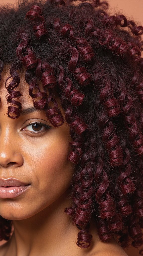 burgundy curls color care