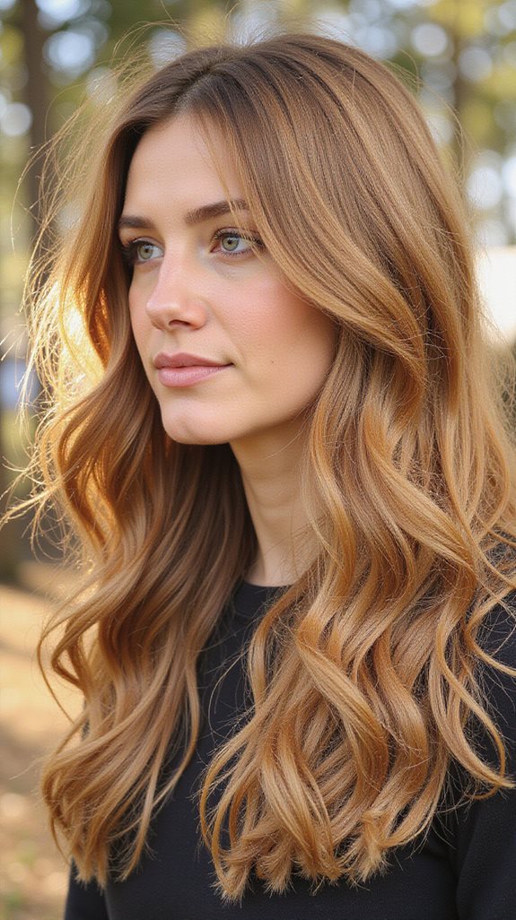 caramel lowlights enhance depth