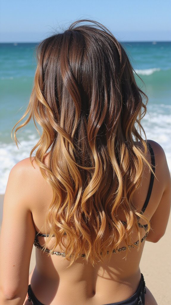 caramel ombre beach vibes