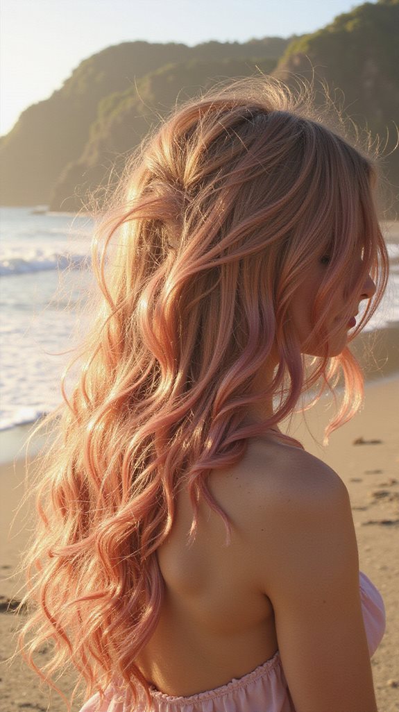 dreamy rose gold balayage