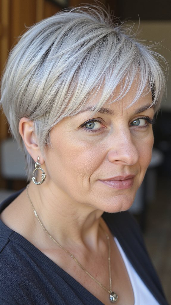 dynamic silver short hairstyles