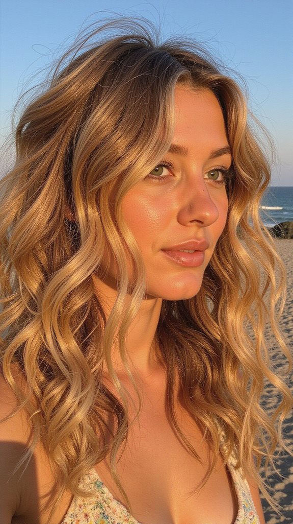 effortless honey blonde waves