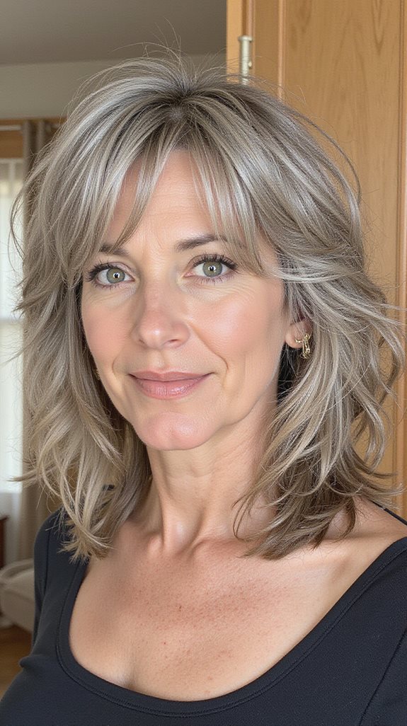 effortless shaggy lob hairstyle