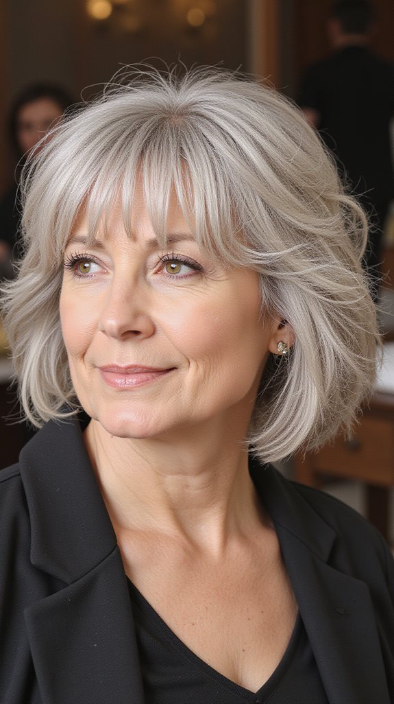 effortlessly polished feathered shag